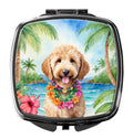 Goldendoodle Luau Compact Mirror Decorative Travel Makeup Mirror for Women Girls Gifts Pocket Makeup Mirror Folding Handheld