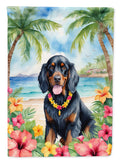 Gordon Setter Luau House Flag 28x40 Porch Sleeve Pole Decorative Outside Yard Banner Artwork Wall Hanging, Polyester