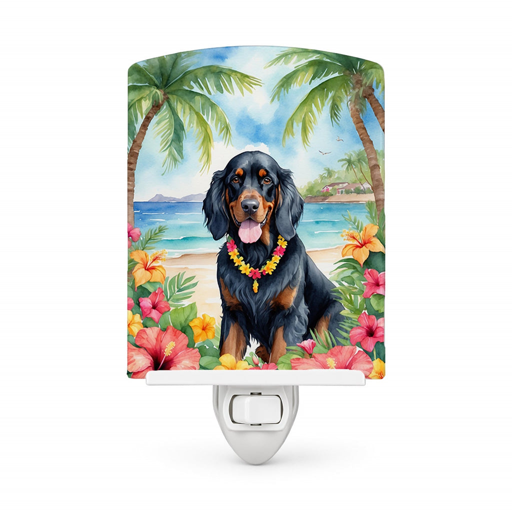 Gordon Setter Luau Ceramic Night Light Compact, UL-Certified, Ideal for Bedroom, Bathroom, Nursery, Hallway, Kitchen, 6x4x3, Multicolor
