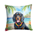 Gordon Setter Luau Decorative Throw Pillow 18x18 Indoor Outdoor Accent Cushion, Fabric Cover with Insert for Sofa, Bed, Porch & Living Room
