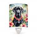 Great Dane Luau Ceramic Night Light Compact, UL-Certified, Ideal for Bedroom, Bathroom, Nursery, Hallway, Kitchen, 6x4x3, Multicolor