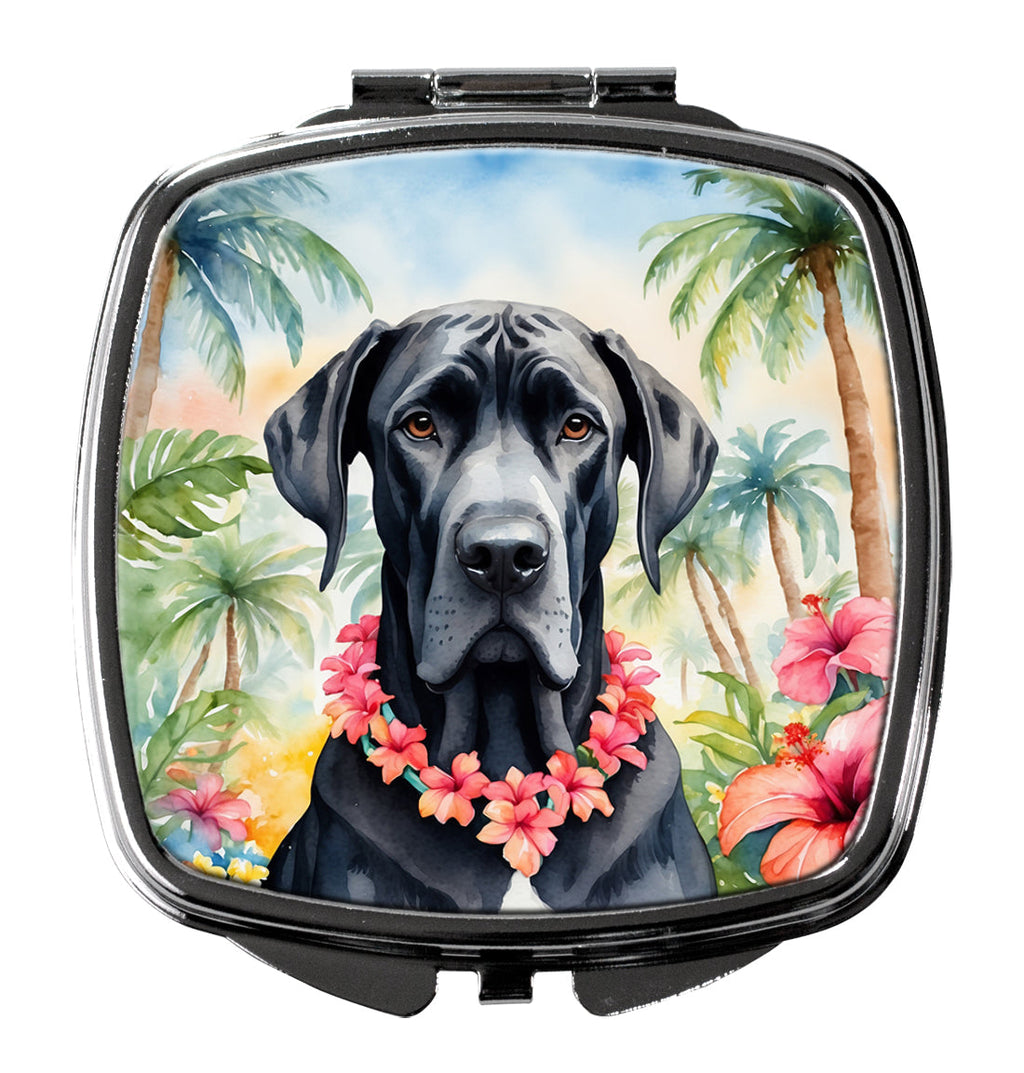 Great Dane Luau Compact Mirror Decorative Travel Makeup Mirror for Women Girls Gifts Pocket Makeup Mirror Folding Handheld