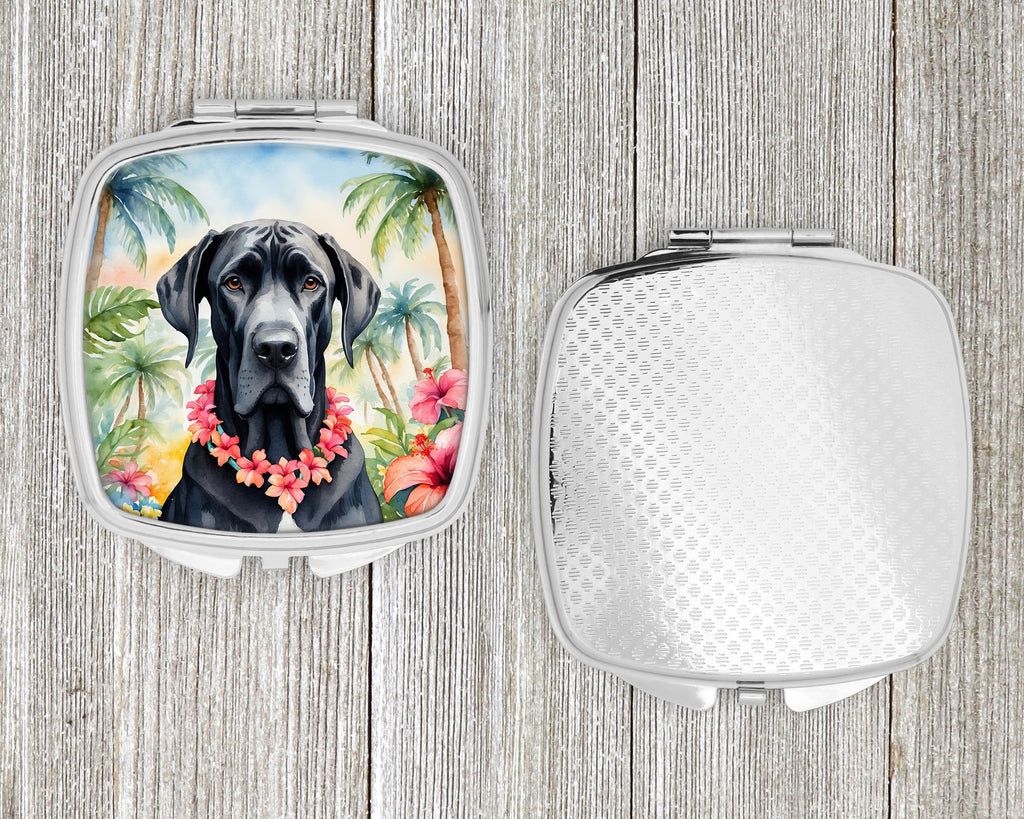 Great Dane Luau Compact Mirror Decorative Travel Makeup Mirror for Women Girls Gifts Pocket Makeup Mirror Folding Handheld