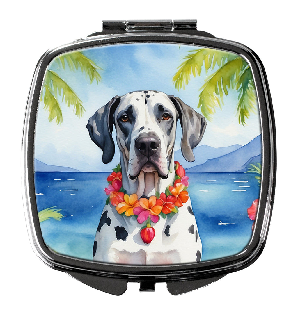 Great Dane Luau Compact Mirror Decorative Travel Makeup Mirror for Women Girls Gifts Pocket Makeup Mirror Folding Handheld