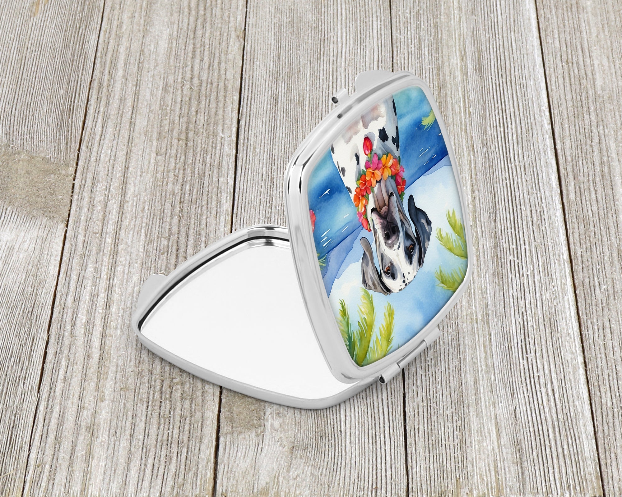 Great Dane Luau Compact Mirror Decorative Travel Makeup Mirror for Women Girls Gifts Pocket Makeup Mirror Folding Handheld