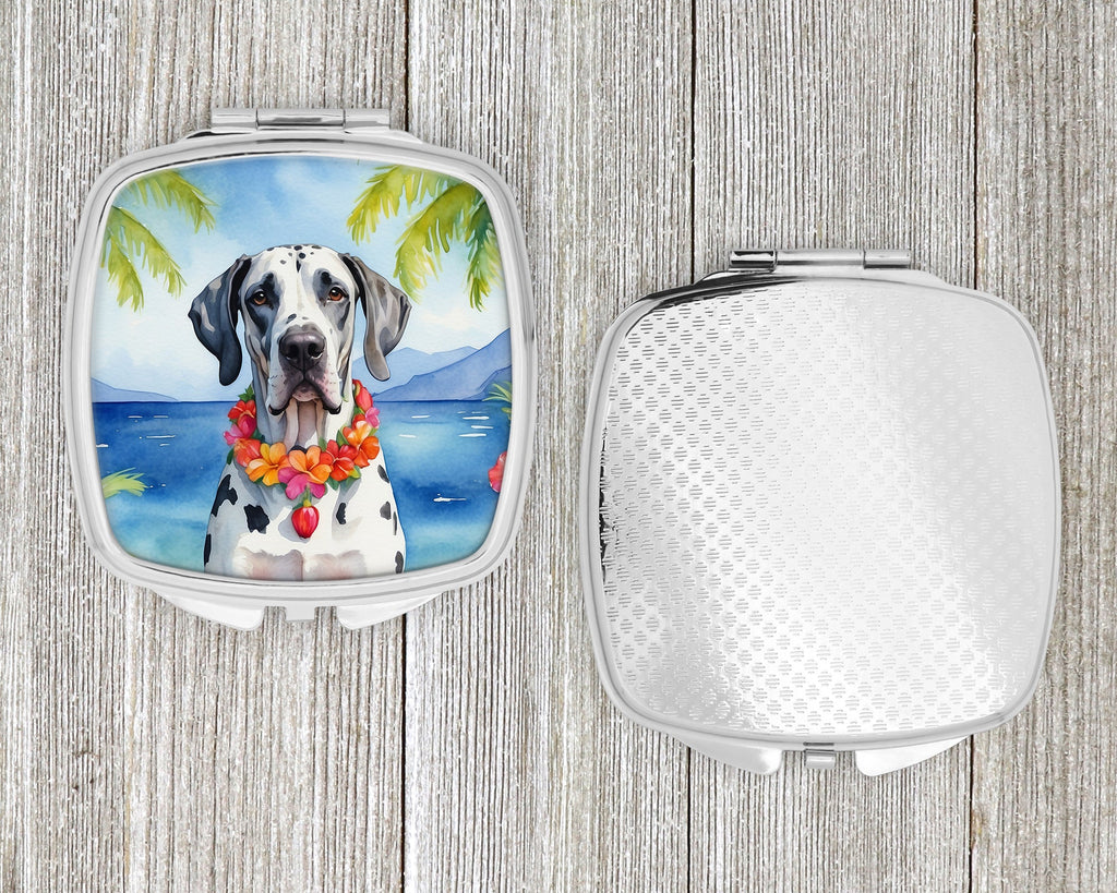 Great Dane Luau Compact Mirror Decorative Travel Makeup Mirror for Women Girls Gifts Pocket Makeup Mirror Folding Handheld