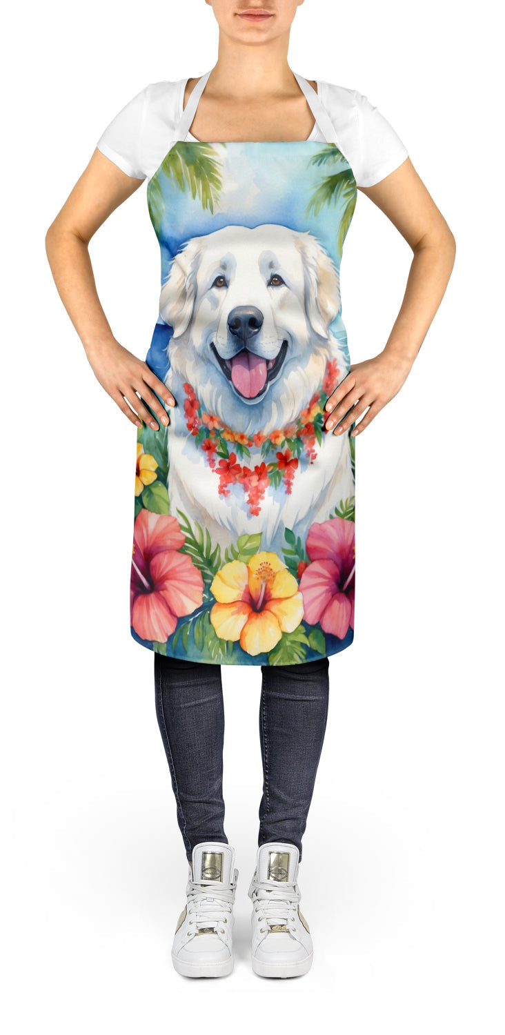 Great Pyrenees Luau Apron Cooking Kitchen Server Baking Crafts Gardening for Adult Women Men, Unisex, Large, Multicolor