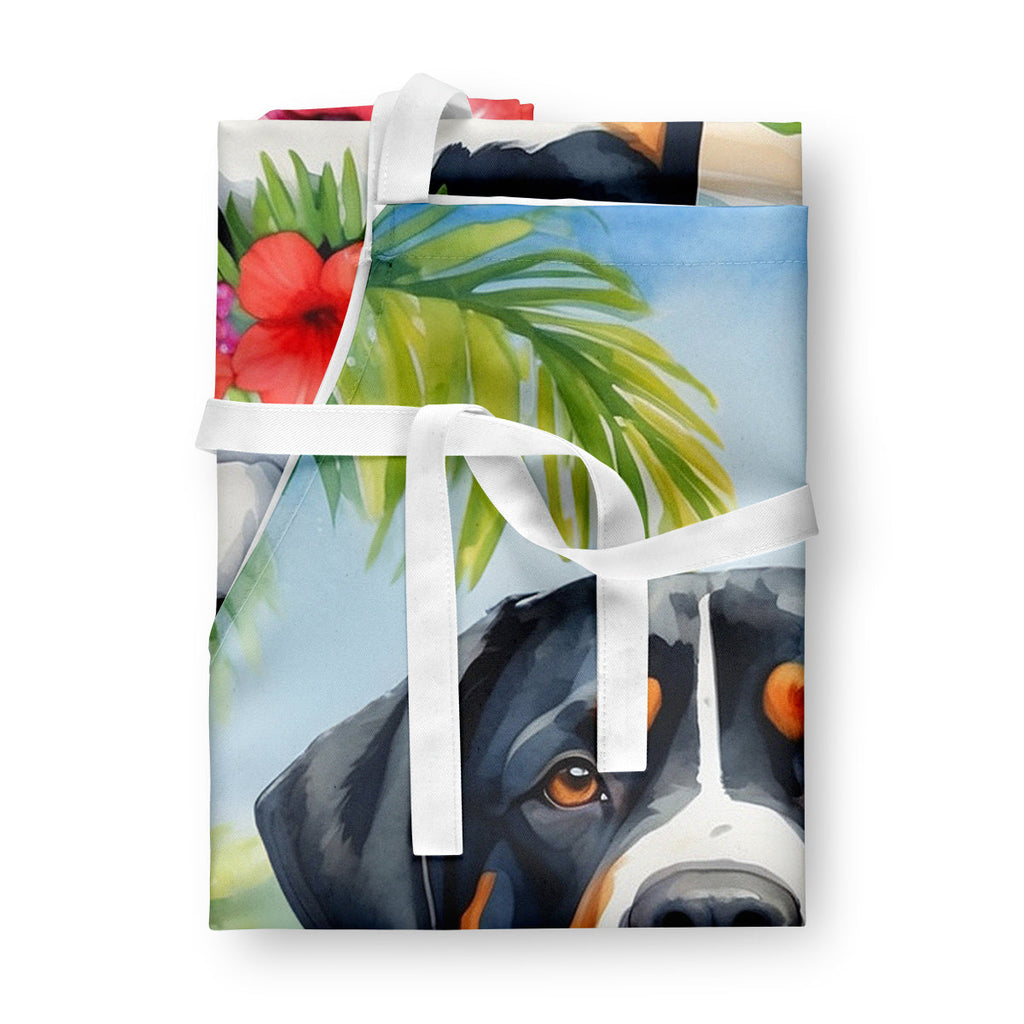Greater Swiss Mountain Dog Luau Apron Cooking Kitchen Server Baking Crafts Gardening for Adult Women Men, Unisex, Large, Multicolor