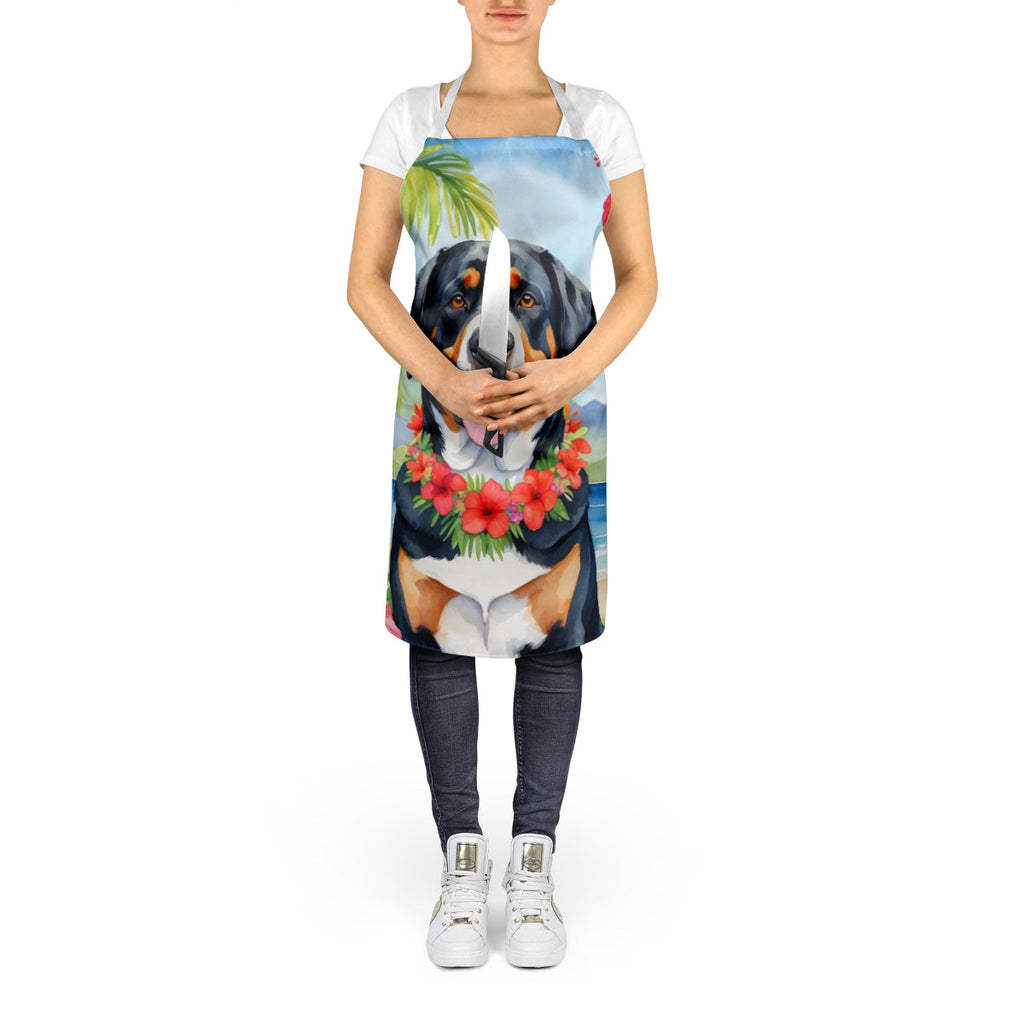 Greater Swiss Mountain Dog Luau Apron Cooking Kitchen Server Baking Crafts Gardening for Adult Women Men, Unisex, Large, Multicolor