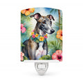 Greyhound Luau Ceramic Night Light Compact, UL-Certified, Ideal for Bedroom, Bathroom, Nursery, Hallway, Kitchen, 6x4x3, Multicolor