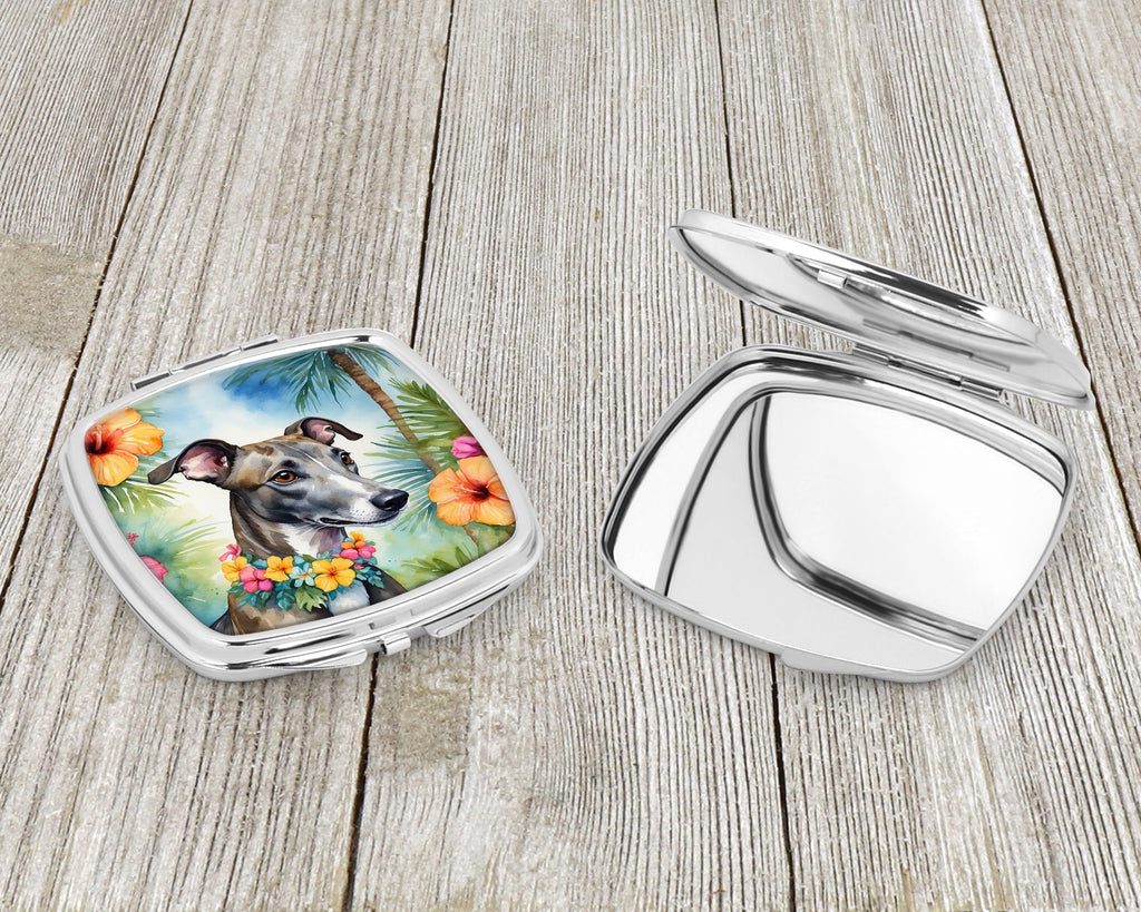 Greyhound Luau Compact Mirror Decorative Travel Makeup Mirror for Women Girls Gifts Pocket Makeup Mirror Folding Handheld