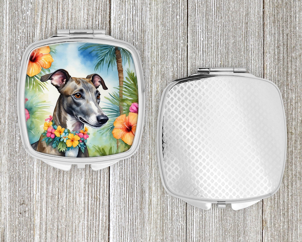 Greyhound Luau Compact Mirror Decorative Travel Makeup Mirror for Women Girls Gifts Pocket Makeup Mirror Folding Handheld