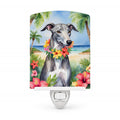 Greyhound Luau Ceramic Night Light Compact, UL-Certified, Ideal for Bedroom, Bathroom, Nursery, Hallway, Kitchen, 6x4x3, Multicolor