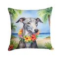 Greyhound Luau Decorative Throw Pillow 14x14 Indoor Outdoor Accent Cushion, Fabric Cover with Insert for Sofa, Bed, Porch & Living Room