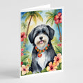 Havanese Luau Greeting Cards Pack of 8 Blank Cards with Envelopes Whimsical A7 Size 5x7