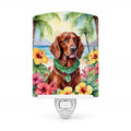 Irish Setter Luau Ceramic Night Light Compact, UL-Certified, Ideal for Bedroom, Bathroom, Nursery, Hallway, Kitchen, 6x4x3, Multicolor