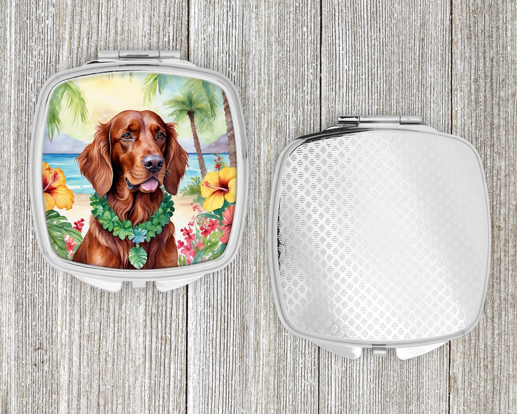 Irish Setter Luau Compact Mirror Decorative Travel Makeup Mirror for Women Girls Gifts Pocket Makeup Mirror Folding Handheld