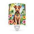 Irish Terrier Luau Ceramic Night Light Compact, UL-Certified, Ideal for Bedroom, Bathroom, Nursery, Hallway, Kitchen, 6x4x3, Multicolor