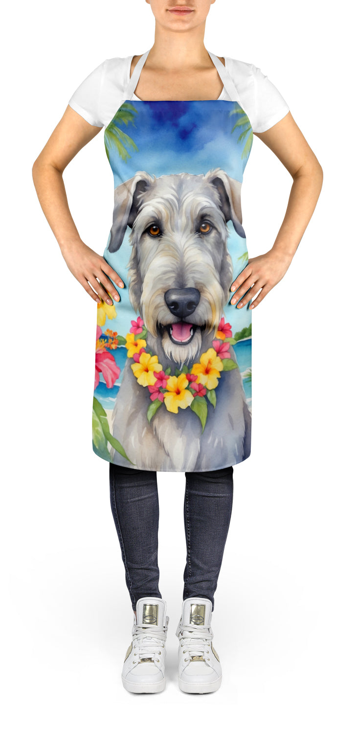 Irish Wolfhound Luau Apron Cooking Kitchen Server Baking Crafts Gardening for Adult Women Men, Unisex, Large, Multicolor