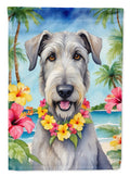 Irish Wolfhound Luau House Flag 28x40 Porch Sleeve Pole Decorative Outside Yard Banner Artwork Wall Hanging, Polyester