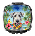 Irish Wolfhound Luau Compact Mirror Decorative Travel Makeup Mirror for Women Girls Gifts Pocket Makeup Mirror Folding Handheld