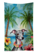 Italian Greyhound Luau Kitchen Towel Velour Plush Front and Cotton Loop Back Machine Washable