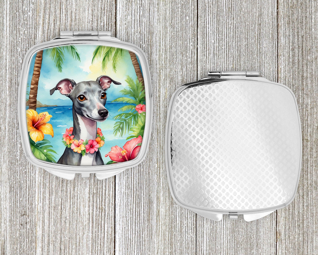 Italian Greyhound Luau Compact Mirror Decorative Travel Makeup Mirror for Women Girls Gifts Pocket Makeup Mirror Folding Handheld
