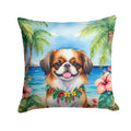 Japanese Chin Luau Decorative Throw Pillow 18x18 Indoor Outdoor Accent Cushion, Fabric Cover with Insert for Sofa, Bed, Porch & Living Room