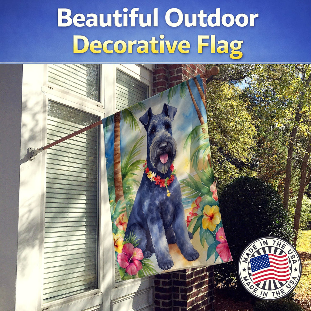 Kerry Blue Terrier Luau House Flag 28x40 Porch Sleeve Pole Decorative Outside Yard Banner Artwork Wall Hanging, Polyester