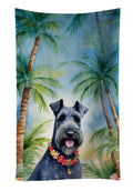 Kerry Blue Terrier Luau Kitchen Towel Velour Plush Front and Cotton Loop Back Machine Washable