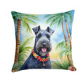 Kerry Blue Terrier Luau Decorative Throw Pillow 14x14 Indoor Outdoor Accent Cushion, Fabric Cover with Insert for Sofa, Bed, Porch & Living Room
