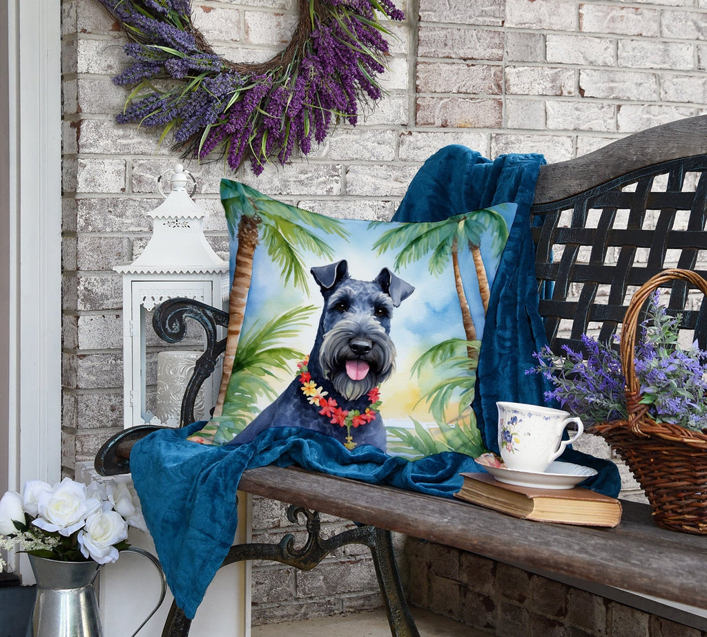 Kerry Blue Terrier Luau Decorative Throw Pillow 18x18 Indoor Outdoor Accent Cushion, Fabric Cover with Insert for Sofa, Bed, Porch & Living Room