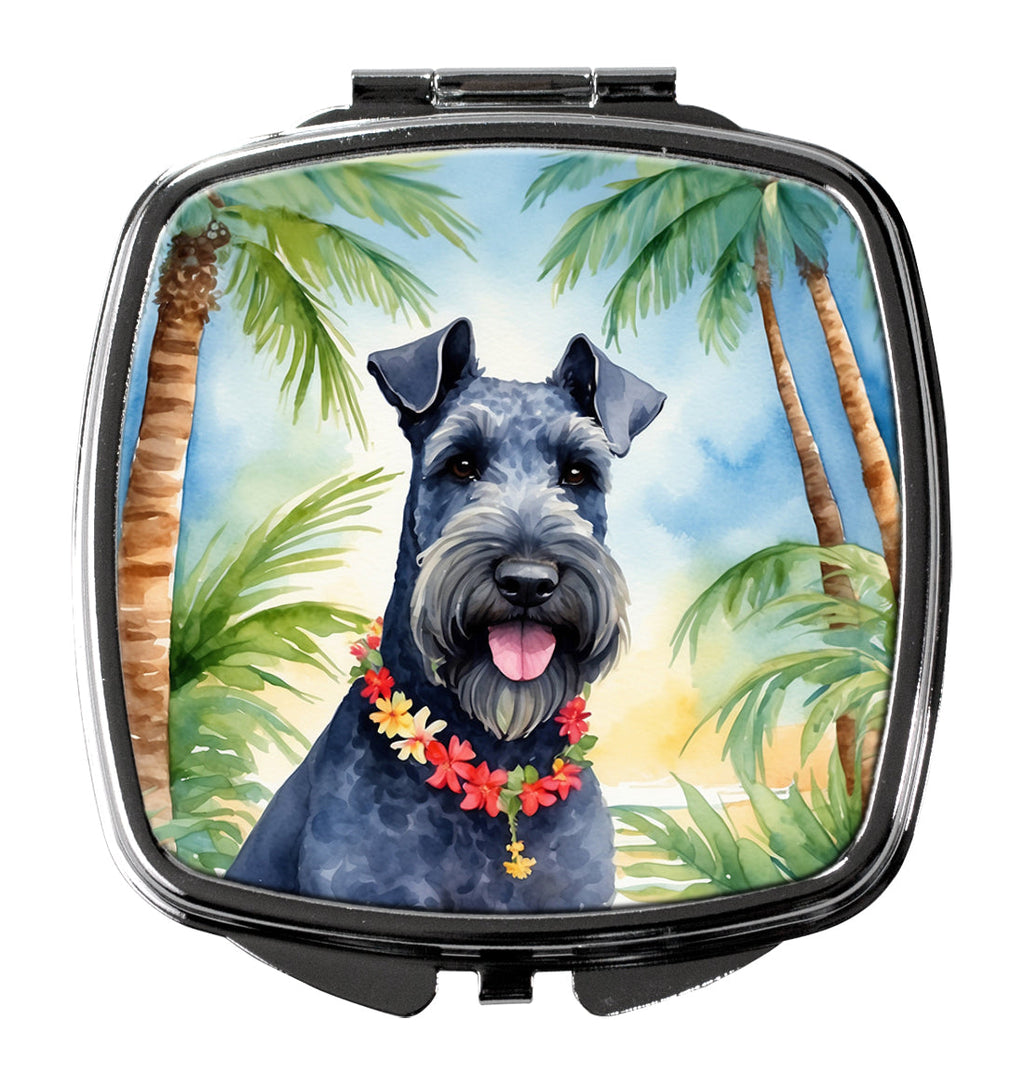 Kerry Blue Terrier Luau Compact Mirror Decorative Travel Makeup Mirror for Women Girls Gifts Pocket Makeup Mirror Folding Handheld