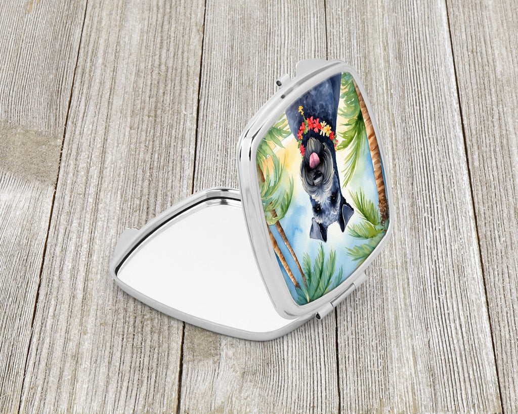 Kerry Blue Terrier Luau Compact Mirror Decorative Travel Makeup Mirror for Women Girls Gifts Pocket Makeup Mirror Folding Handheld