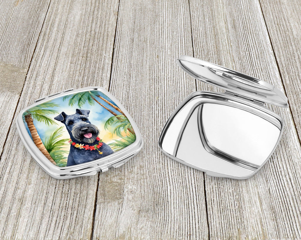 Kerry Blue Terrier Luau Compact Mirror Decorative Travel Makeup Mirror for Women Girls Gifts Pocket Makeup Mirror Folding Handheld
