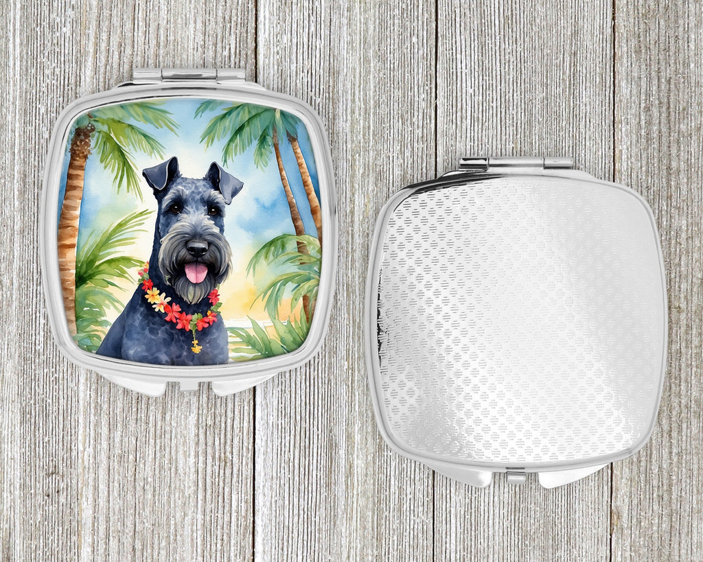 Kerry Blue Terrier Luau Compact Mirror Decorative Travel Makeup Mirror for Women Girls Gifts Pocket Makeup Mirror Folding Handheld