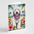 Komondor Luau Greeting Cards Pack of 8 Blank Cards with Envelopes Whimsical A7 Size 5x7