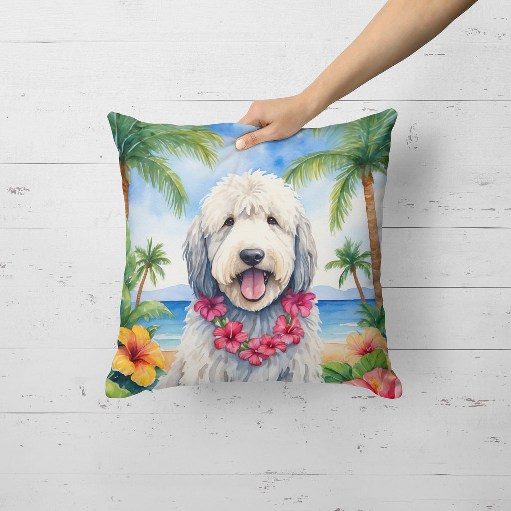 Komondor Luau Decorative Throw Pillow 18x18 Indoor Outdoor Accent Cushion, Fabric Cover with Insert for Sofa, Bed, Porch & Living Room