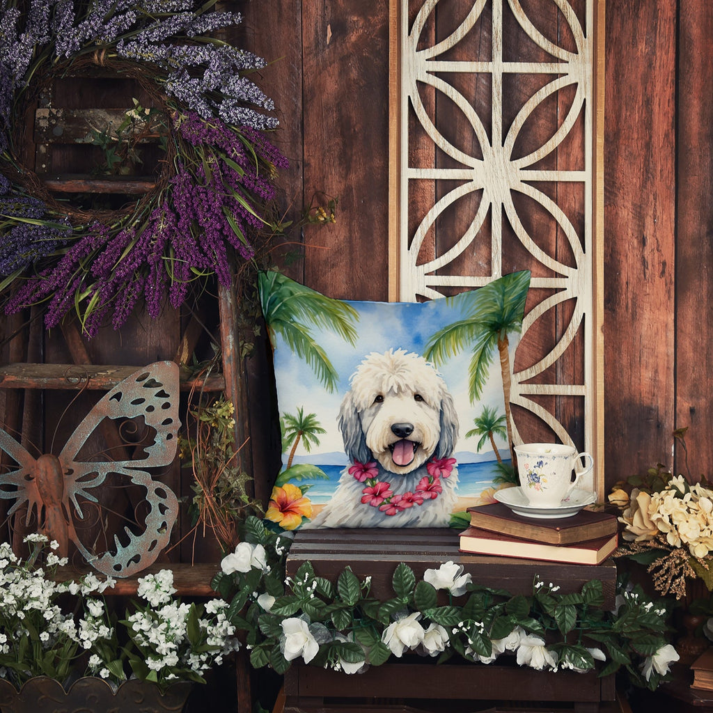 Komondor Luau Decorative Throw Pillow 18x18 Indoor Outdoor Accent Cushion, Fabric Cover with Insert for Sofa, Bed, Porch & Living Room