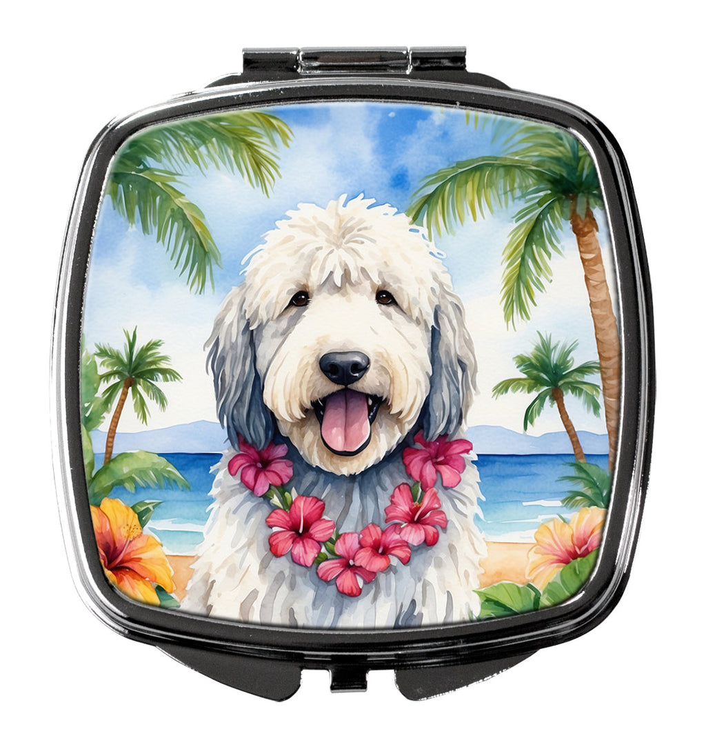 Komondor Luau Compact Mirror Decorative Travel Makeup Mirror for Women Girls Gifts Pocket Makeup Mirror Folding Handheld
