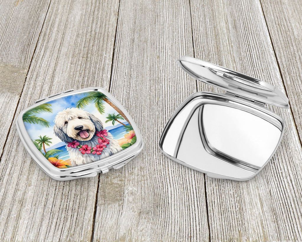 Komondor Luau Compact Mirror Decorative Travel Makeup Mirror for Women Girls Gifts Pocket Makeup Mirror Folding Handheld