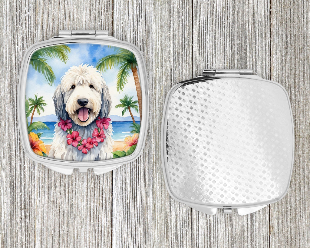 Komondor Luau Compact Mirror Decorative Travel Makeup Mirror for Women Girls Gifts Pocket Makeup Mirror Folding Handheld