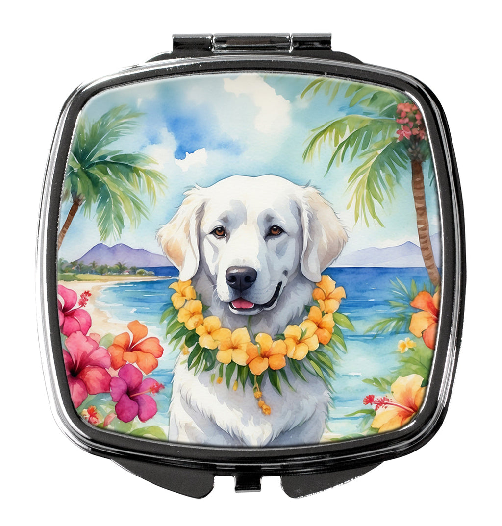 Kuvasz Luau Compact Mirror Decorative Travel Makeup Mirror for Women Girls Gifts Pocket Makeup Mirror Folding Handheld