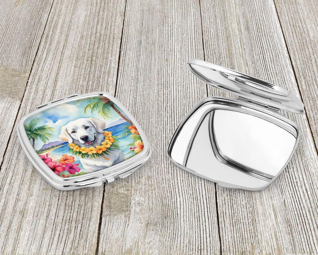 Kuvasz Luau Compact Mirror Decorative Travel Makeup Mirror for Women Girls Gifts Pocket Makeup Mirror Folding Handheld