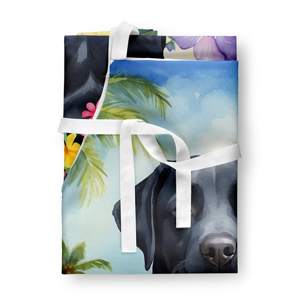 Black Labrador Retriever Luau Apron Cooking Kitchen Server Baking Crafts Gardening for Adult Women Men, Unisex, Large, Multicolor