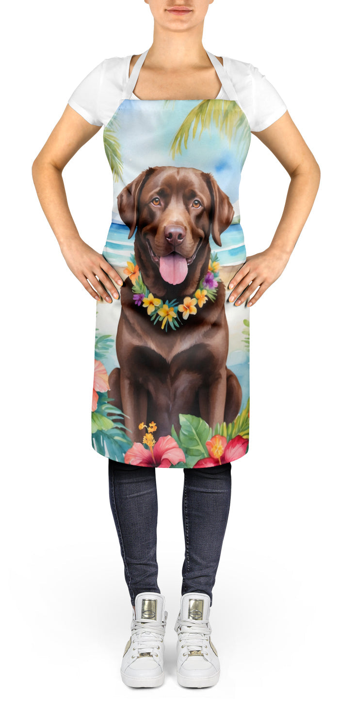 Chocolate Labrador Retriever Luau Apron Cooking Kitchen Server Baking Crafts Gardening for Adult Women Men, Unisex, Large, Multicolor