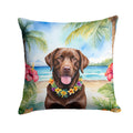 Chocolate Labrador Retriever Luau Decorative Throw Pillow 18x18 Indoor Outdoor Accent Cushion, Fabric Cover with Insert for Sofa, Bed, Porch & Living Room