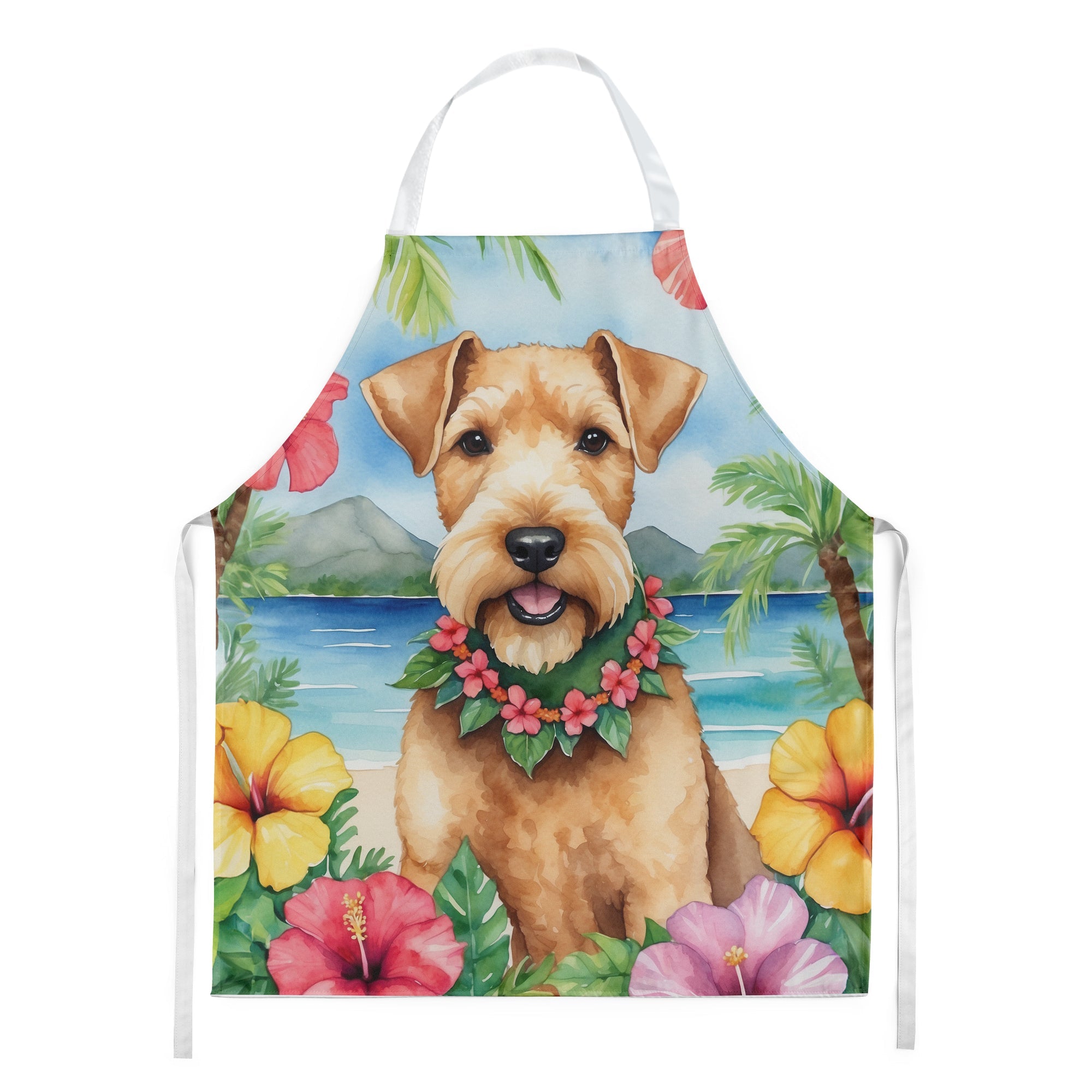 Lakeland Terrier Luau Apron Cooking Kitchen Server Baking Crafts Gardening for Adult Women Men, Unisex, Large, Multicolor