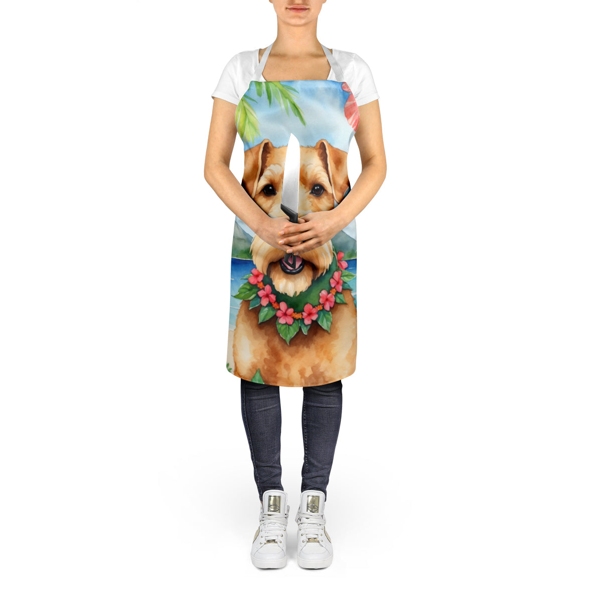 Lakeland Terrier Luau Apron Cooking Kitchen Server Baking Crafts Gardening for Adult Women Men, Unisex, Large, Multicolor