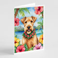 Lakeland Terrier Luau Greeting Cards Pack of 8 Blank Cards with Envelopes Whimsical A7 Size 5x7